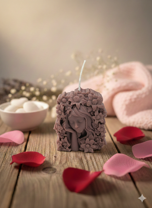 Vela Escultural "Ninfa das Flores" – Elegância e Serenidade Artística