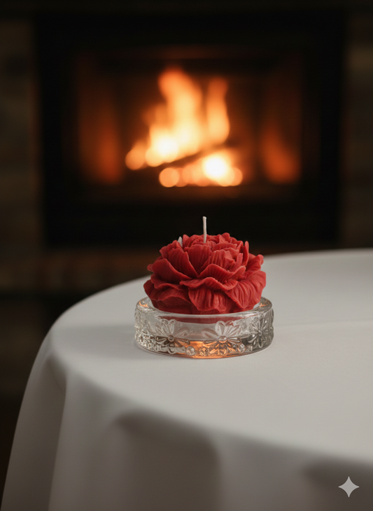 Vela Esculpida Peônia Imperial